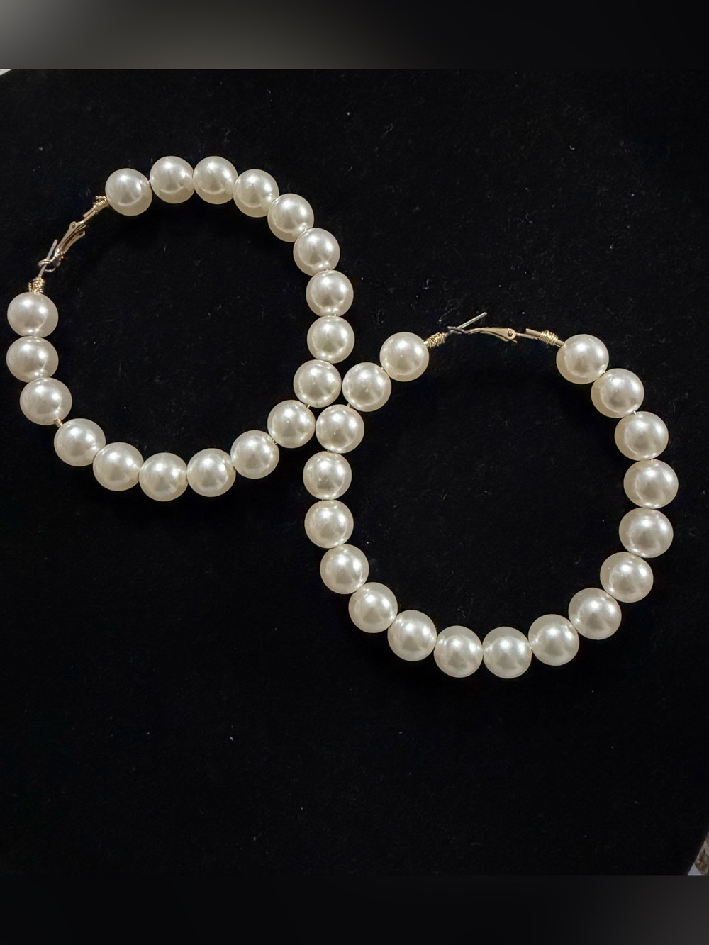 Pearl Bead Hoop Earrings